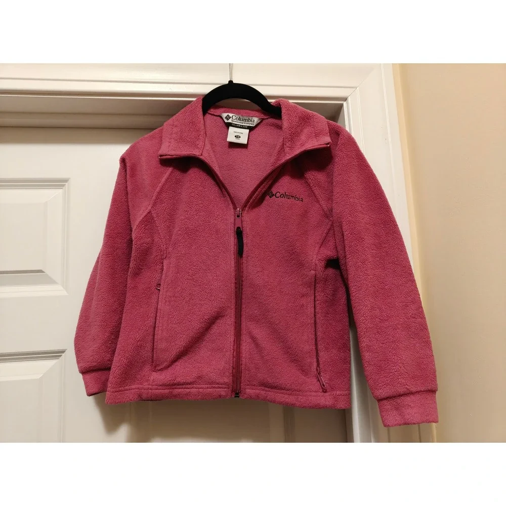 Columbia Girls Benton Springs Full Zip Fleece Jacket Pink WG6187 Youth 7/8